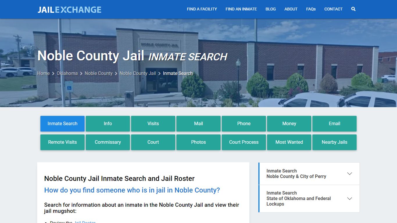 Inmate Search: Roster & Mugshots - Noble County Jail, OK